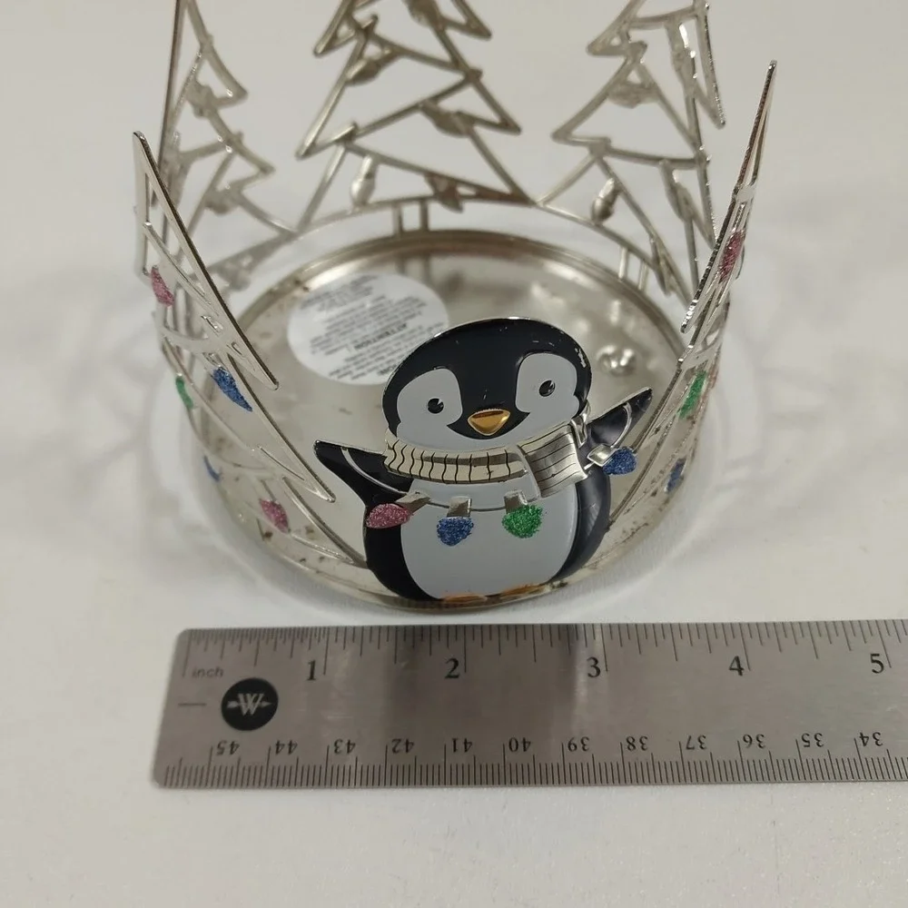 Bath & Body Works 3-Wick Candle Holder Christmas Trees‎ Penguin Holiday Winter